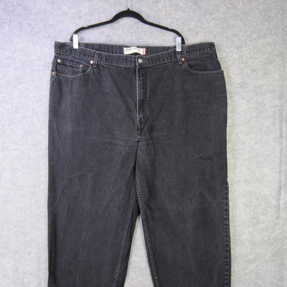 Levi's 560 Jeans Mens 48x34 Black Comfort Fit Relaxed Tapered Leg Zip Fly Denim - Picture 1 of 12
